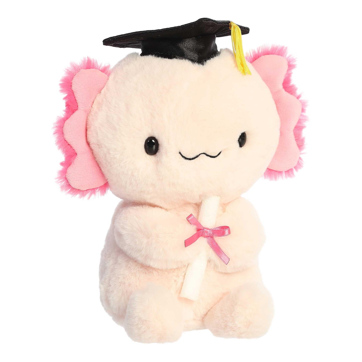 Aurora® Commemorative Graduation Excel Axolotl™ Stuffed Animal - Soft Keepsake for Graduates - A Gift of Affection to Express Congratulations - Pink