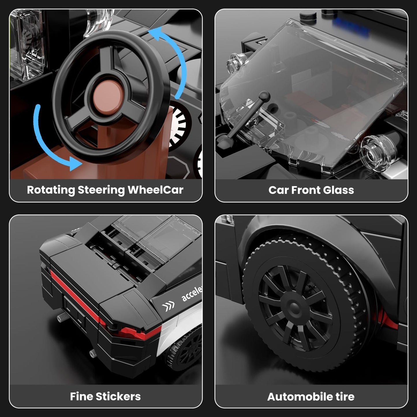 Mould King Speed Champion Hellcat Car Building Kits, MOC Racing Car Toys Model, Vehicle Blocks Set Suitable for Boys to Build, House Decoration Gifts