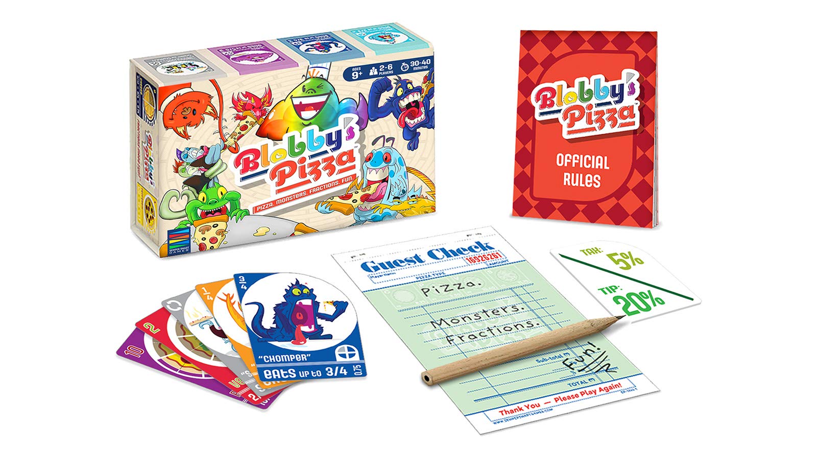Semper Smart Games Blobby's Pizza Math Card Game: Crazy Fun Strategic Pizza Eating Contest Between Cute Monsters!