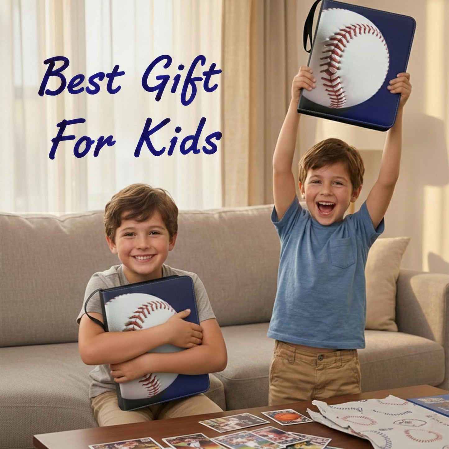 900 Pockets Baseball Card Binder with Premium Black Pages & Sleeves - Trading Card Holder Album Storage Protector for Collectors, Boys & Girls Gift