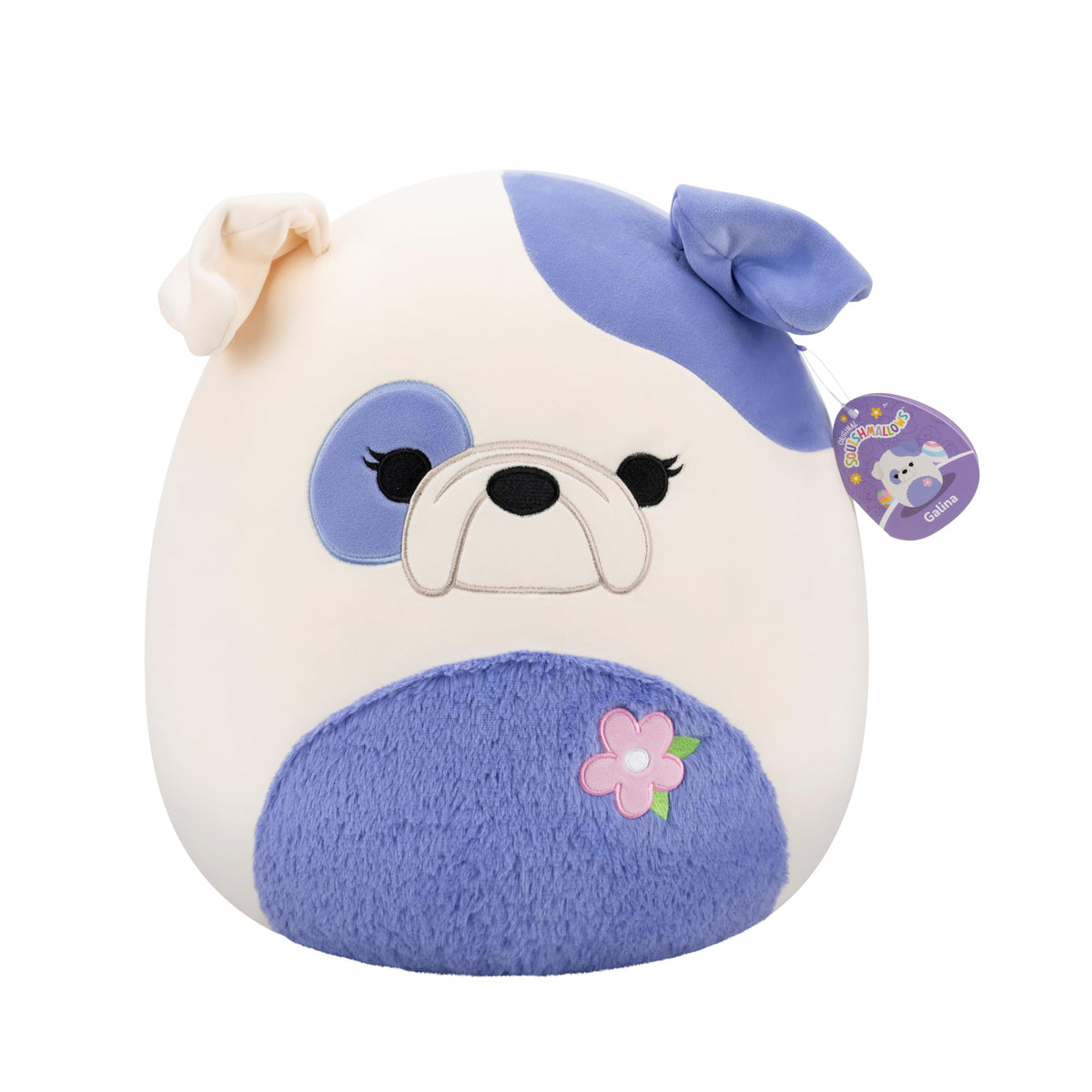 Squishmallows Original 14in Galina The Cream and Periwinkle Bulldog - Official Jazwares Easter Plush (Large)