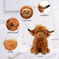 rivoeis 10.5 inches Highland Cows Stuffed Animals, Cute Fluffy Cow Plush Figure Toys Realistic Highland Cattle Plush Decor for Kids Baby Girls Boys