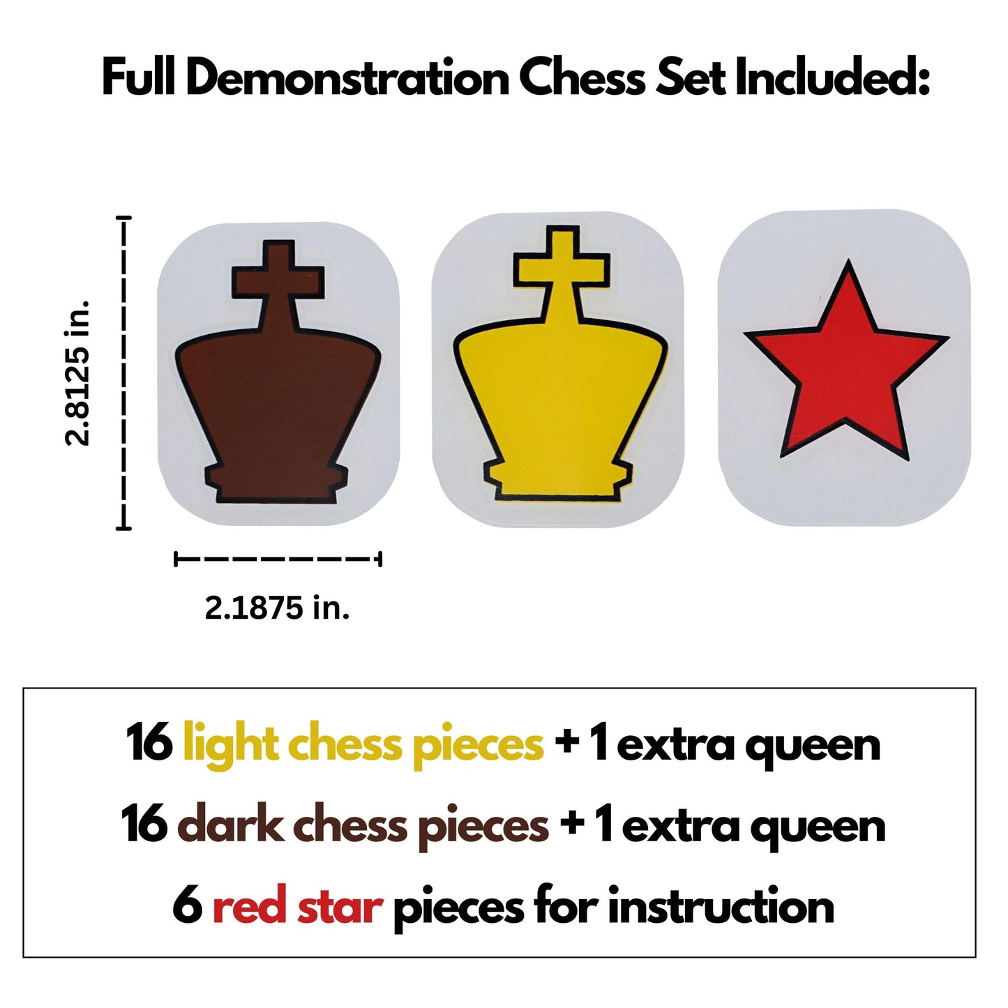 WE Games Standard Chess Teaching Demonstration Board - 27 in. with Chess Pieces Included, Portable Chess Club & Tournament Chess Set Training, Perfect
