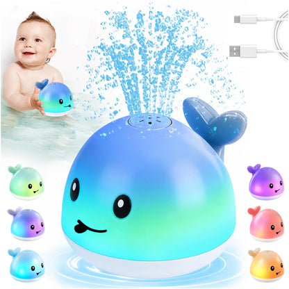 Gigilli Bath Toys for Kids, Baby Bath Toys, Pool Water Toys for Toddlers, Babies Boy Girl Gifts, Light Up Whale Bath Toy Sprinkler, Birthday Bathtub