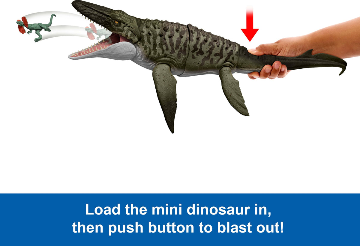 Mattel Jurassic World Rebirth Bite N Blast Mosasaurus & Mini Dinosaur