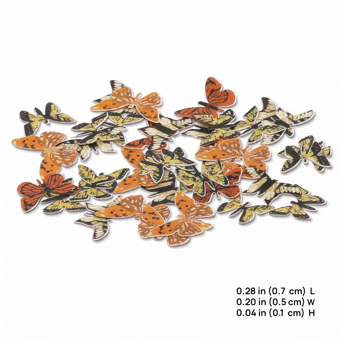 Mini Butterfly Embellishments Slices (100 Pack): Realistic Tiny Decorative Wings for Nail Art, Resin Jewelry, Scrapbook, Dollhouse & Fairy Garden