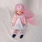 KEYCHARM LINARA 1/6 BJD Doll 12" Ball Jointed Doll with Pink Fluffy Coat, White Dress & Canvas Shoes - Cute Makeup, Vertical Pink Wig - Collectible