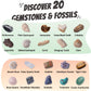 Xenvera Gemstone and Fossil Dig Kit - Excavate 10 Gems and 10 Fossils, STEM Geology Set, Educational Toy, Science Kit for Kids Ages 8+