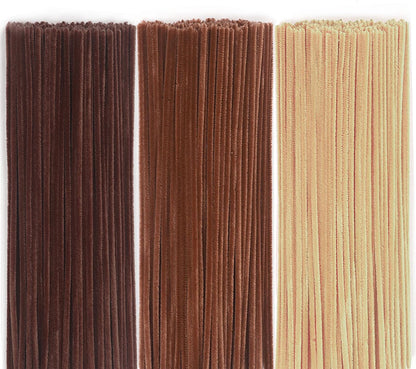 Brown Pipe Cleaners, 150 Pieces Chenille Stems Craft, 12 inch Long Fluffy Pipe Cleaners for Creative DIY Art Craft Projects, Home Decoration Supplies