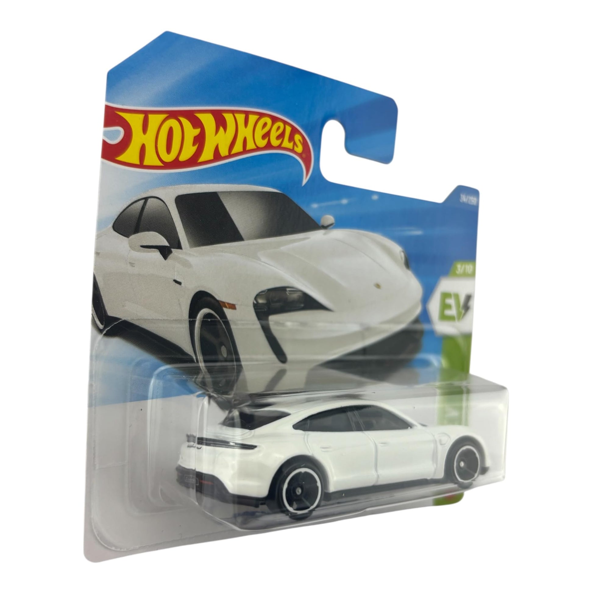 Hot Wheels Porsche Taycan Turbo S [White] HW EV 3/10, 34/250, 1:64 Scale Diecast Toy Vehicle