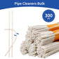 Phinus 300 Pack Pipe Cleaners Pipe, 6-Inch Pipe Cleaners Bulk, Cotton and Plastic Pipe Cleaner, Pipecleaners for Removing Tar & Resin, Pipe Cleaners