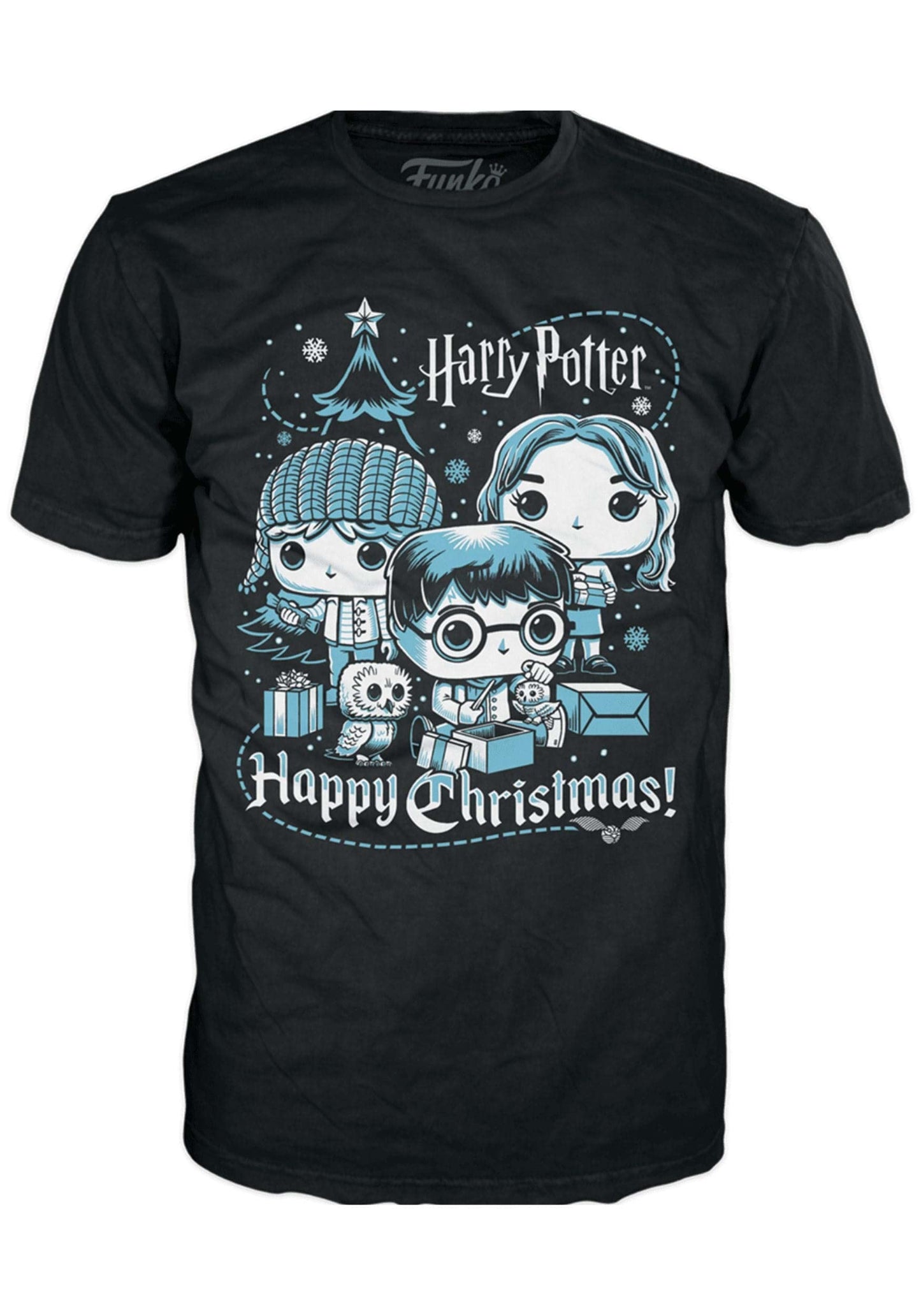 Funko Pop! Boxed Tee: Harry Potter Holiday - Ron, Hermione, Harry - M