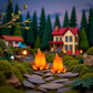 3Pcs Miniature Resin Campfire Models for Dollhouse, Halloween Decor, Micro Landscapes, Creative Displays
