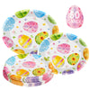 50 Pack Large Easter Plates Set - Watercolor Happy Easter Oval Paper Plates, Disposable Spring Colorful Eggs Oval Heavy Duty Dinner Dessert Plate