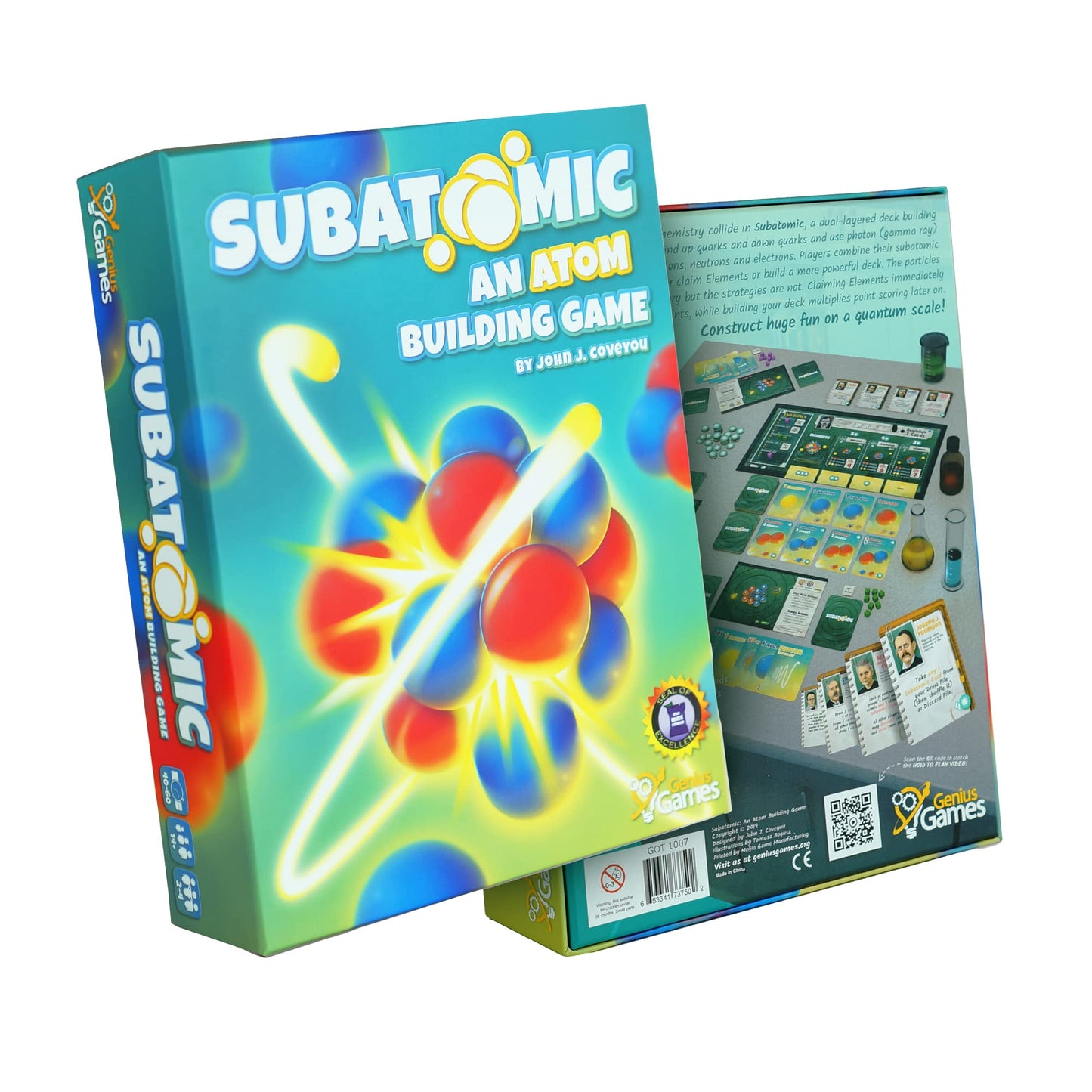 Subatomic: an Atom Building Game (2nd Edition) | A Chemistry Game About Elements, Protons, Neutrons, and Electrons | Educational Science Board Games