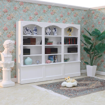 iLAND Dollhouse Bookshelf 1/12 Scale Dollhouse Furniture Mini Wooden Bookshelf for Miniature Books Mini Bookcase 1/12 Scale Accessories Mini Library