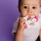 Baby Banana® Unicorn Toothbrush and Teether. Butter Soft Food Grade Bendable silcone with Feather bistles to gnaw on for All Baby Ages. Family-Owned