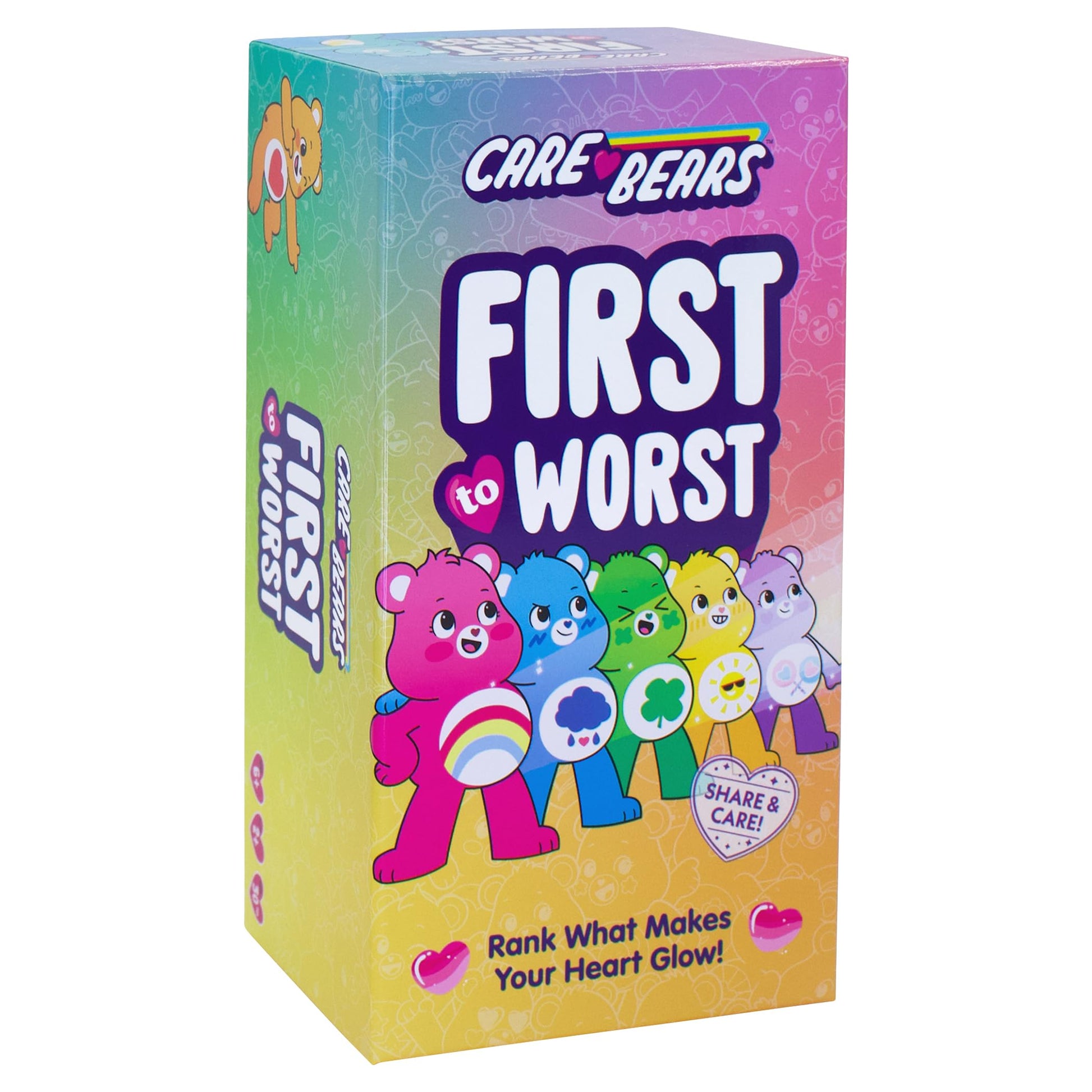 FIRST TO WORST: Care Bears Family Party Game - The Card Game About How Your Friends Rank Things for Kids, Stocking Stuffers, Family Game Night