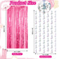4 Pcs Cowgirl Party Decorations - 2 Boot Silver Metallic Tinsel Fringe Curtains & 2 Candy Pink Backdrops for Birthday Supplies Last Rodeo Bachelorette