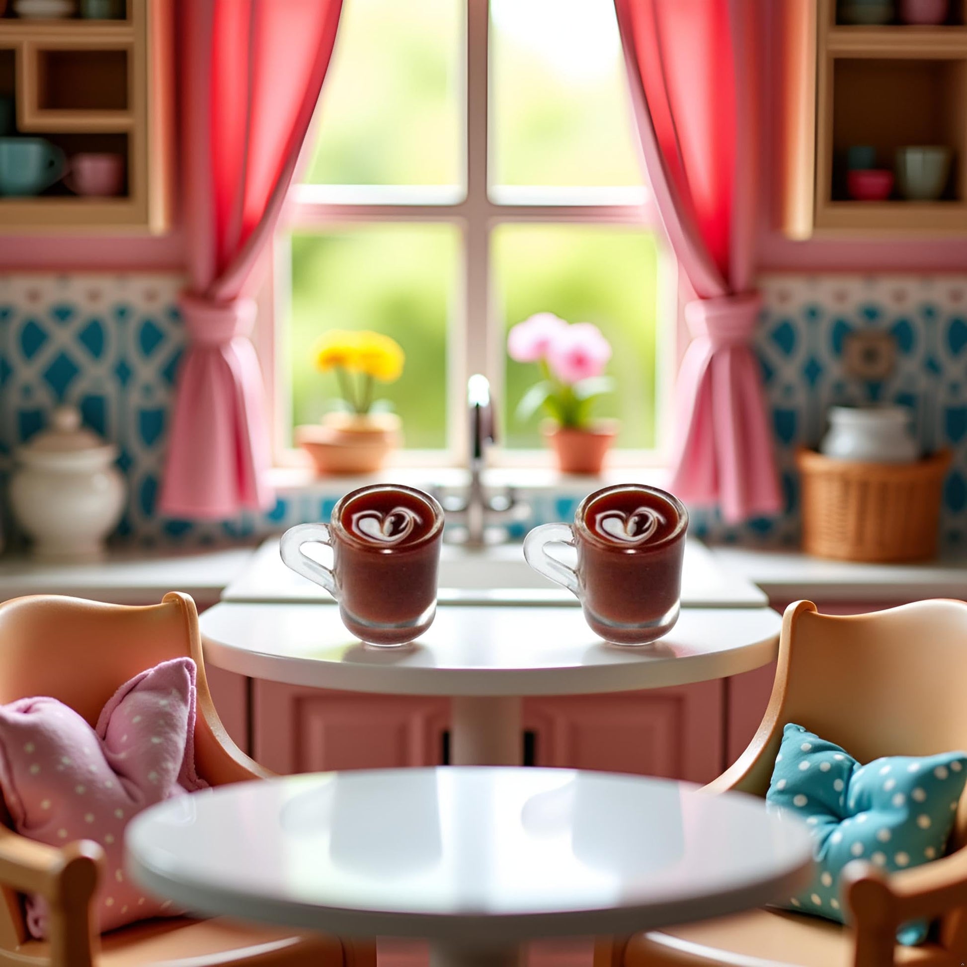 2 Pcs Miniature Coffee Cups Model Dollhouse Ornament Dollhouse Decoration Mini Decor Doll House Accessories Miniature Dollhouse Accessories (Random