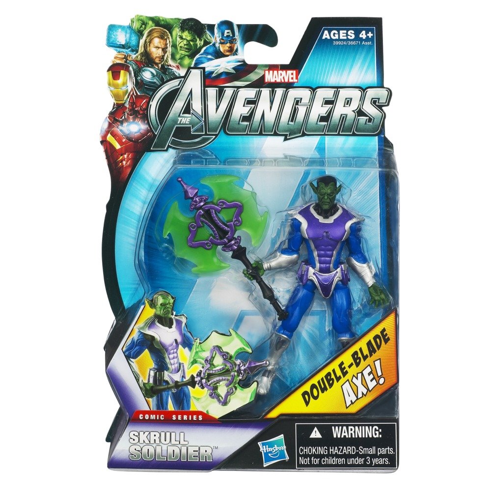 Marvel Avengers Comic 4 Inch Action Figure Skrull Soldier Double Blade Axe!