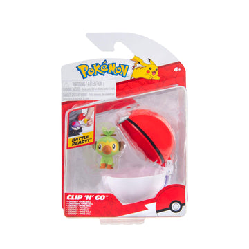 Pokémon Clip ‘N’ Go Grookey and Poké Ball - Includes 2-Inch Battle Figure and Poké Ball Accessory