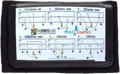 Football Play Wristbands - Youth Quarterback Gear - Wristband Playbook - Softball Wristbands for Signs (Black, Single)