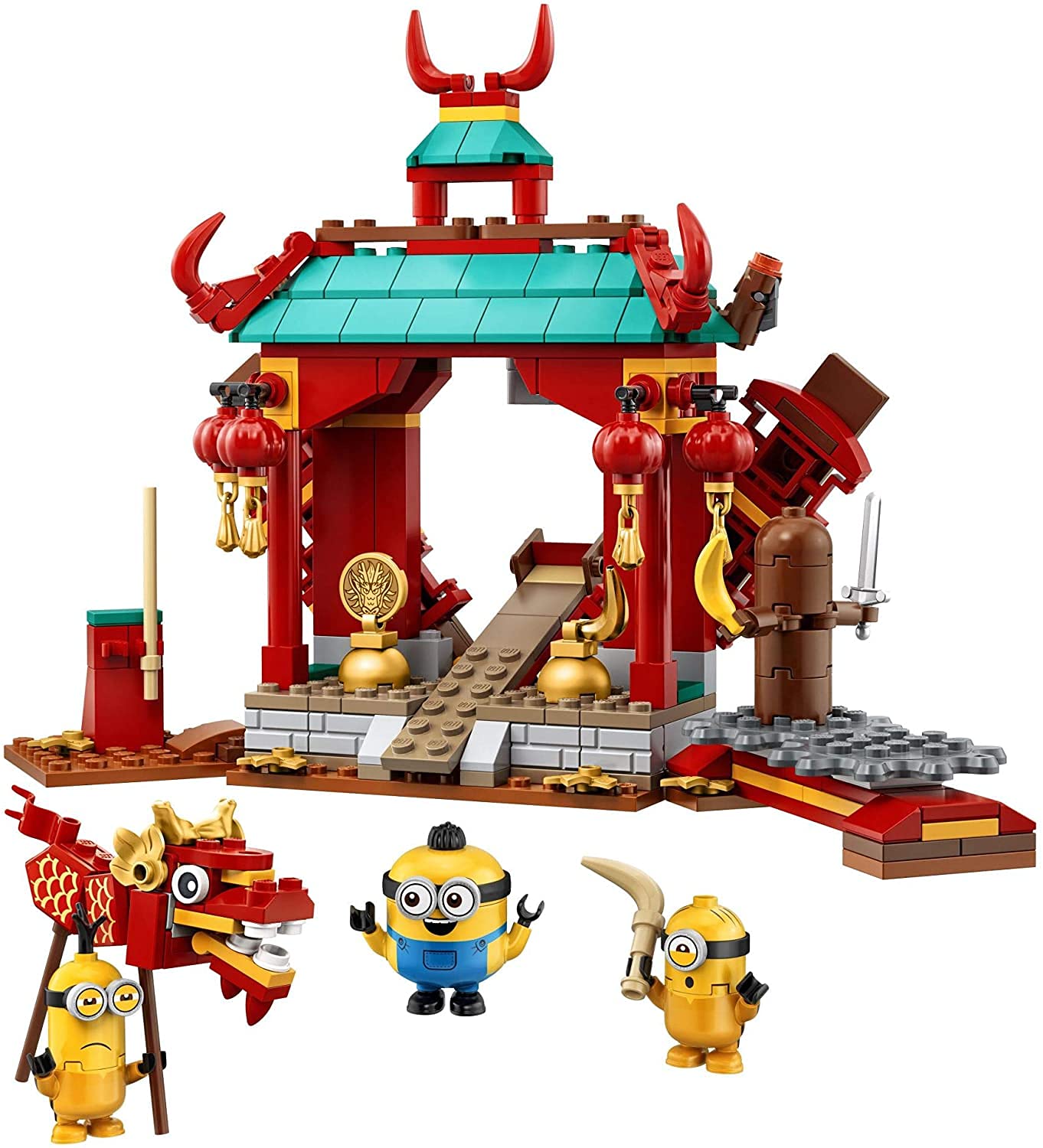 LEGO Minions: The Rise of Gru: Minions Kung Fu Battle (75550) Toy Temple Building Set for Kids, a Great Present for Kids Who Love Minions, Kevin and