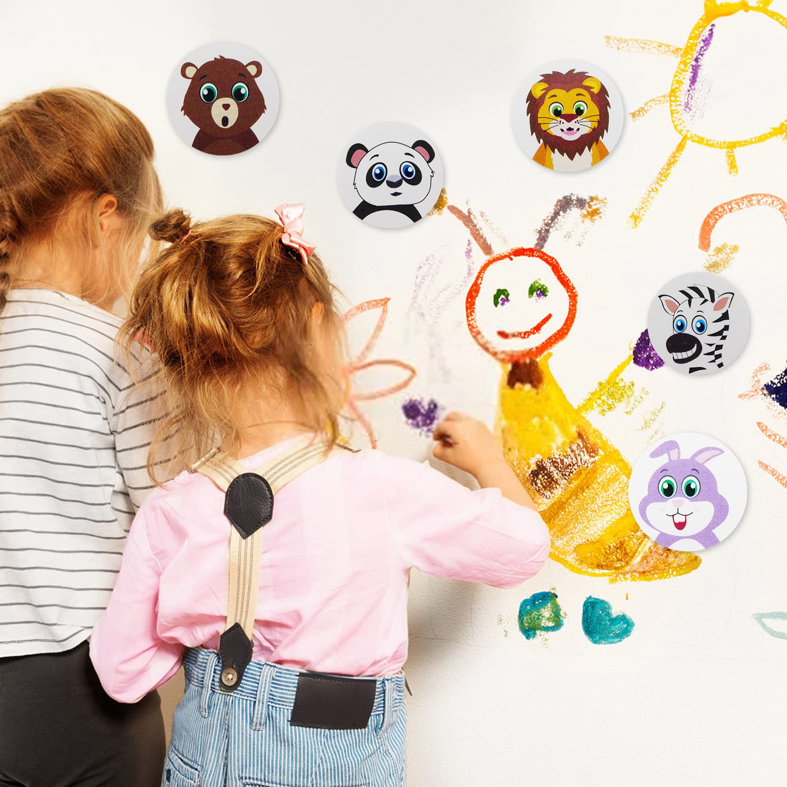1000 PCS Small Cute Animal Stickers for Students Teachers Classroom Party(1" Diameter / 2 Roll / 16 Designs)