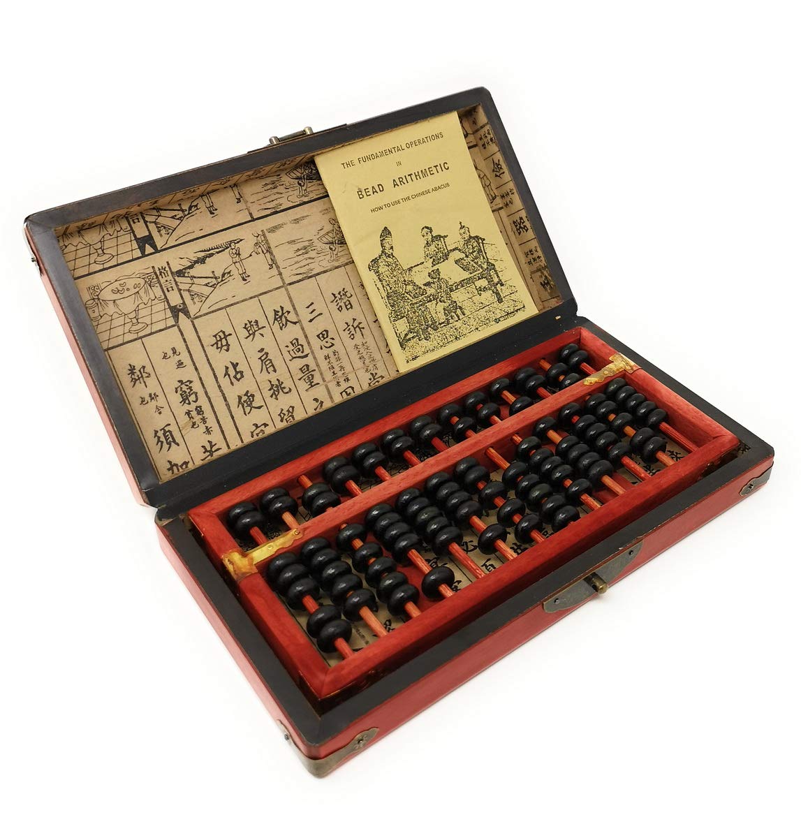 Vintage Chinese Wooden Bead Arithmetic Abacus W. Instruction