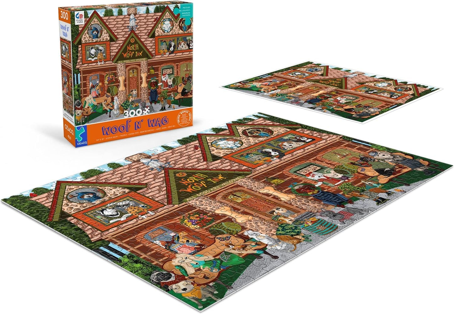 Ceaco - Woof N Wag - North Woof Inn - 300 Piece Jigsaw Puzzle