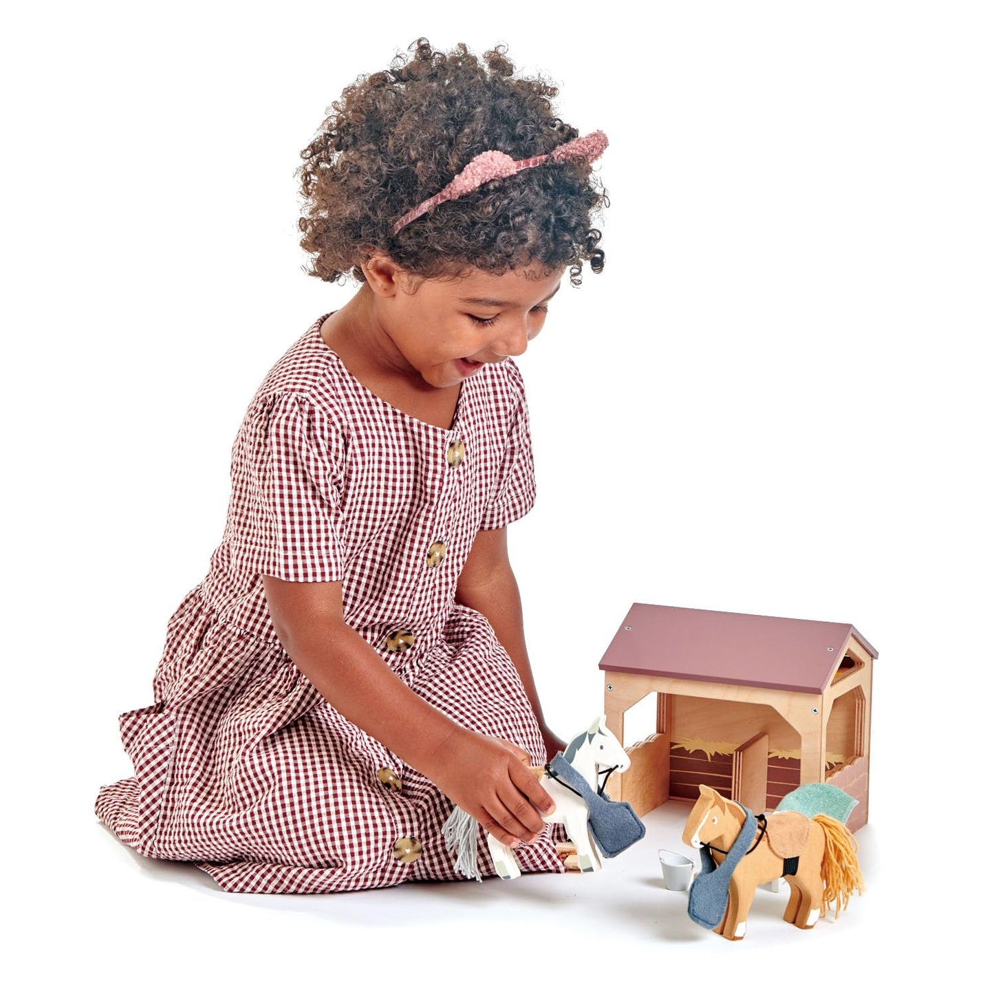 Tender Leaf Toys - The Stables - 13 Pcs Imaginative Horse Stables Play Set with and Accessories - Animal Learning Pretend Play and Promote Creativity
