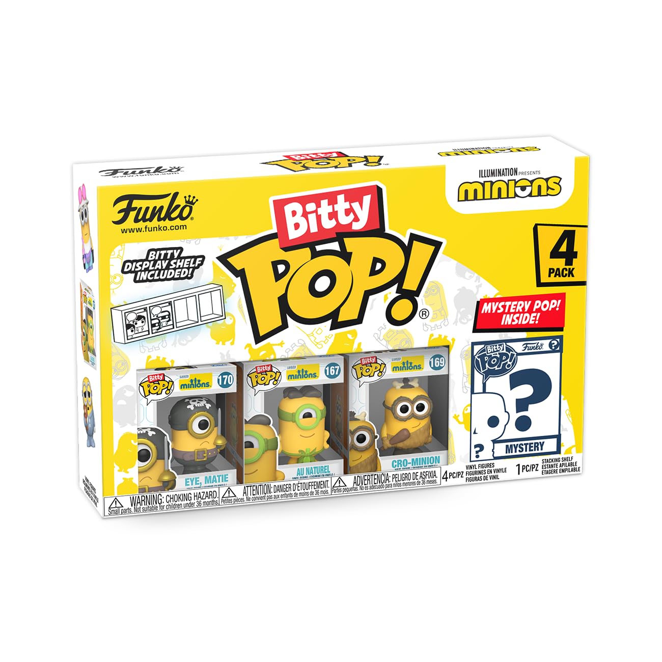 Funko Bitty POP! 4 Pack: Minions - Eye-Matie, Cro-Minion, Au Naturel