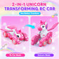 Unicorn Transforming RC Car, 2-in-1 Robot, 60-Min Playtime, Rechargeable