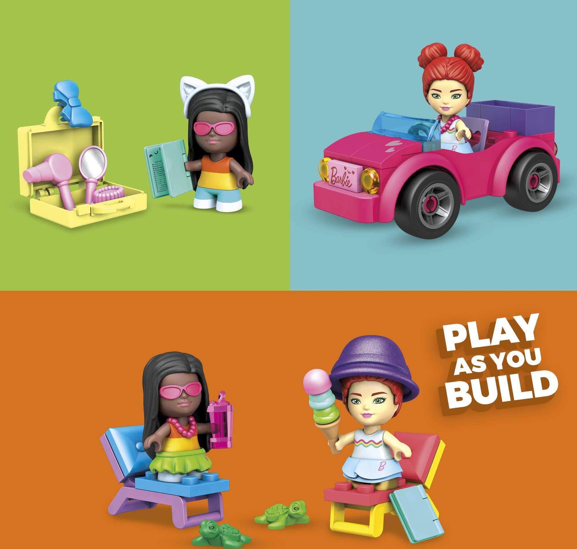 Mega Construx Barbie Convertible Beach Adventure, Building Toys for Kids