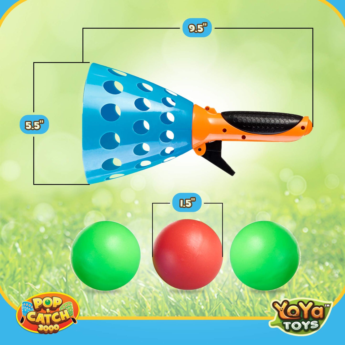 YoYa Toys Pop and Catch Ball Game - Indoor Outdoor Kids Play Activities, Pop-Pass-Catch Games for Camping, Beach Sport, Backyard, Pool - 2 Launcher
