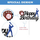 Baseball Theme Cake Topper - Happy Birthday Cake Topper for Birthday/Baseball/Sports Party Theme Decoration (Black Glitter)