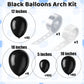 200 Pieces Black Balloons Different Sizes 5 10 12 18 Inch Latex Balloons Balloon Garland Arch Kit for for Black Themed Party Halloween Decorations