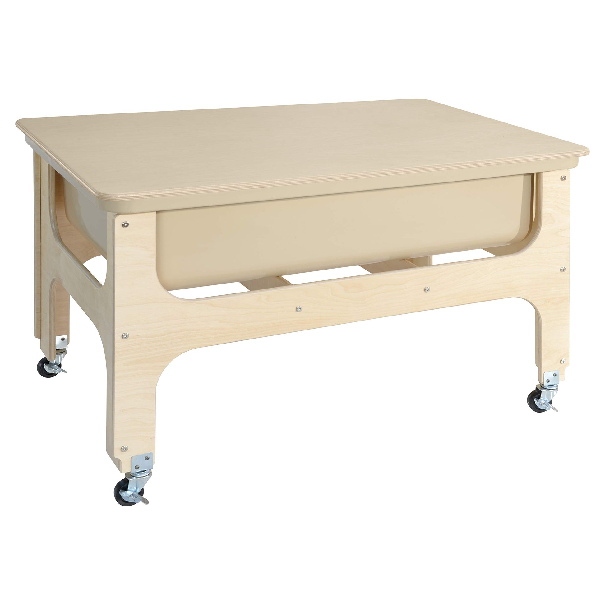 Wood Designs Multipurpose Sand & Water Sensory Center with Clear 9" D Tub & Lid, Constructed from 100% Plywood, Activity Table for Kids, Classroom
