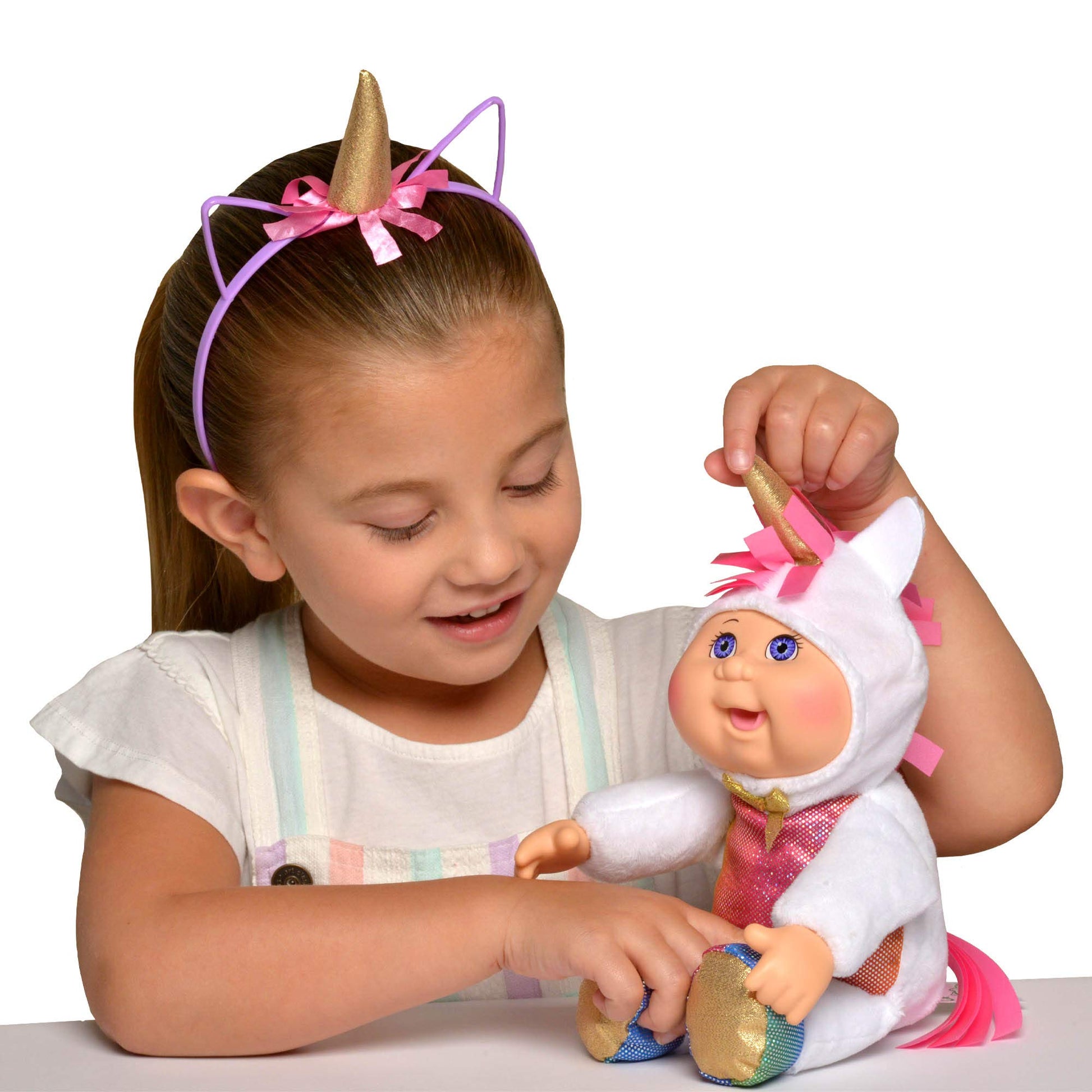 Cabbage Patch Kids CPK and Me 9" Sparkle Unicorn Cutie Doll and Matching Unicorn Headband Accessory