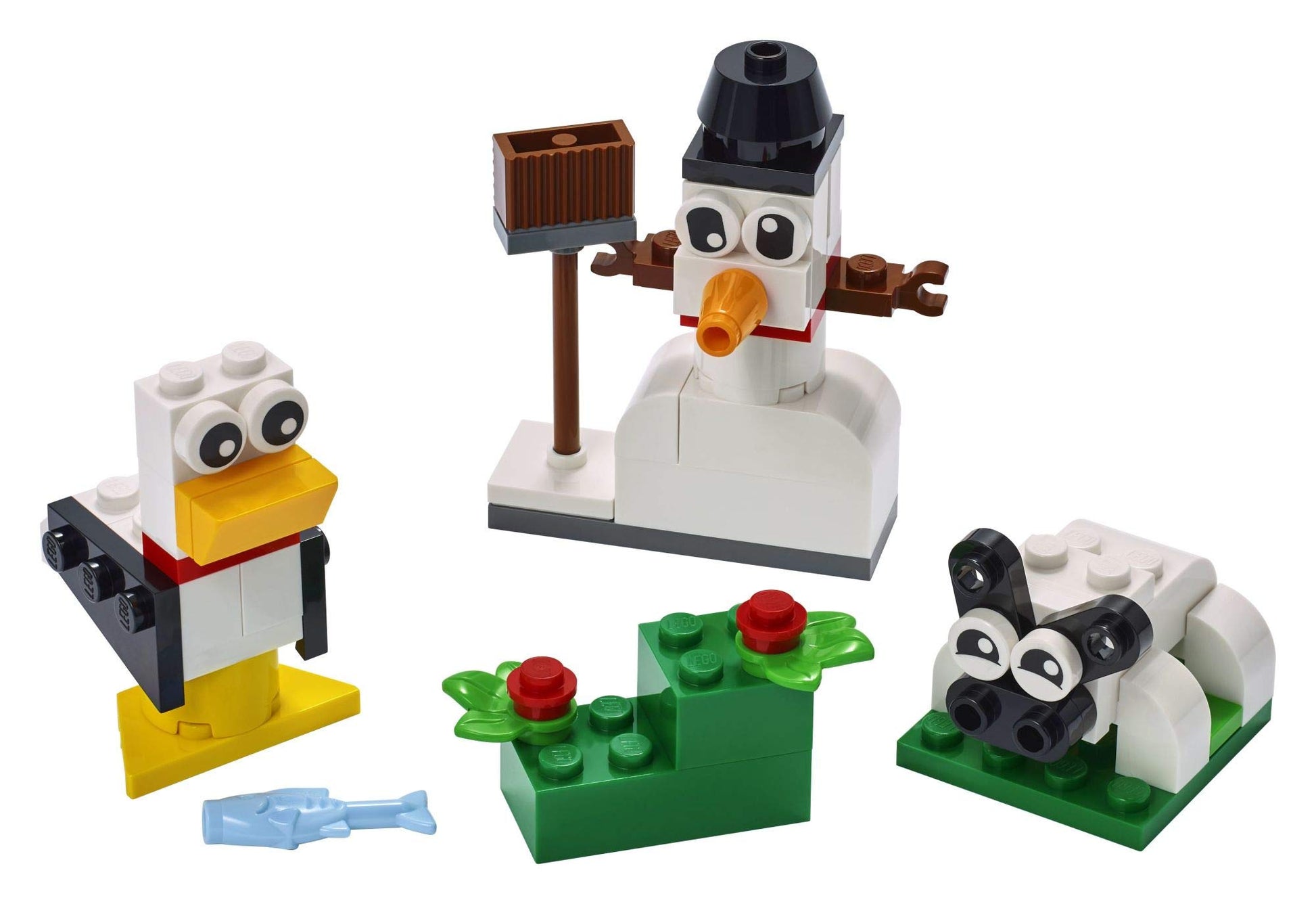 LEGO Classic Creative White Bricks 11012 Building Kit; Toy Building Set for Creative Play with 3 Build Ideas, Including a Snowman, Sheep and Seagull