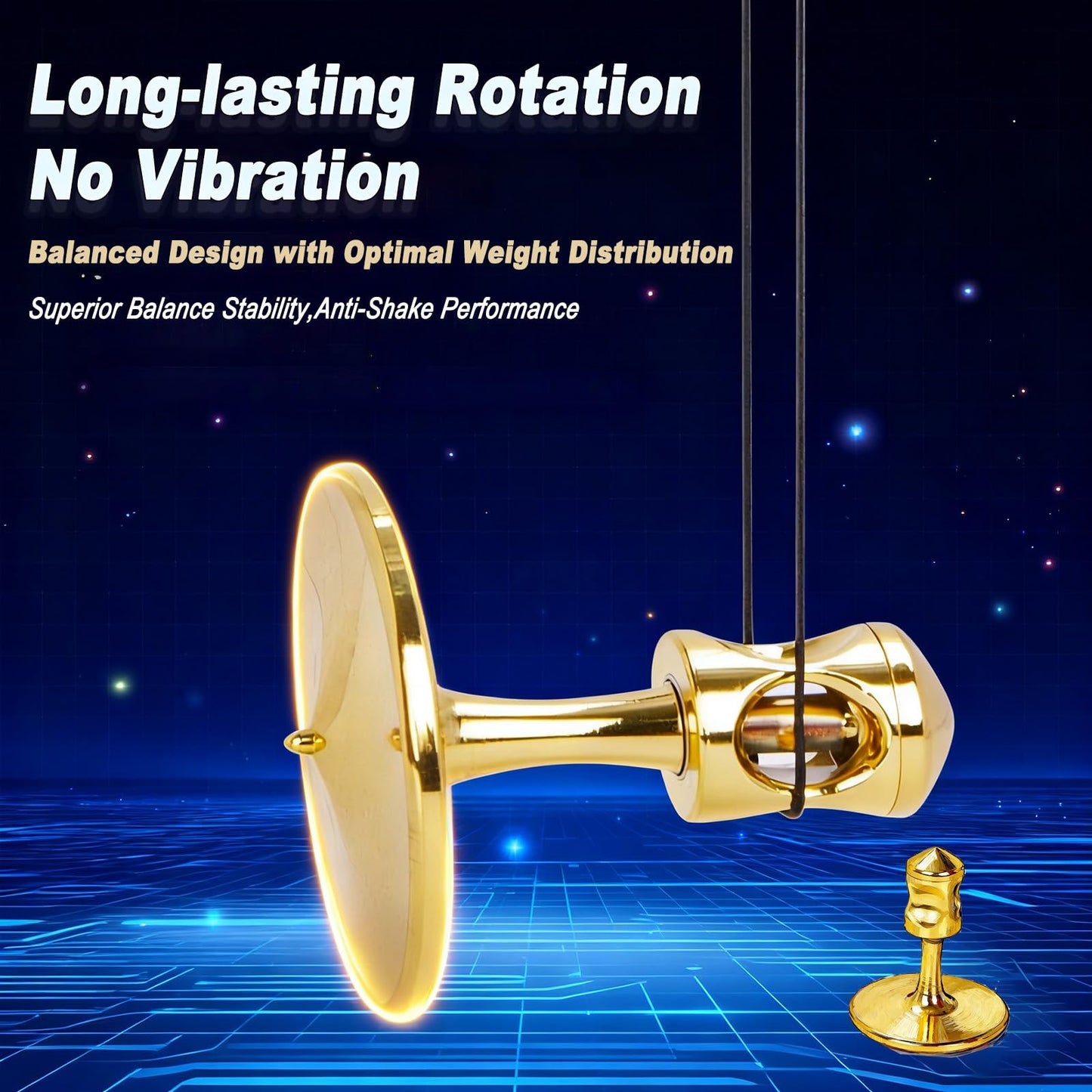 Metal Gyroscope, Champagne Gold, Medium Size