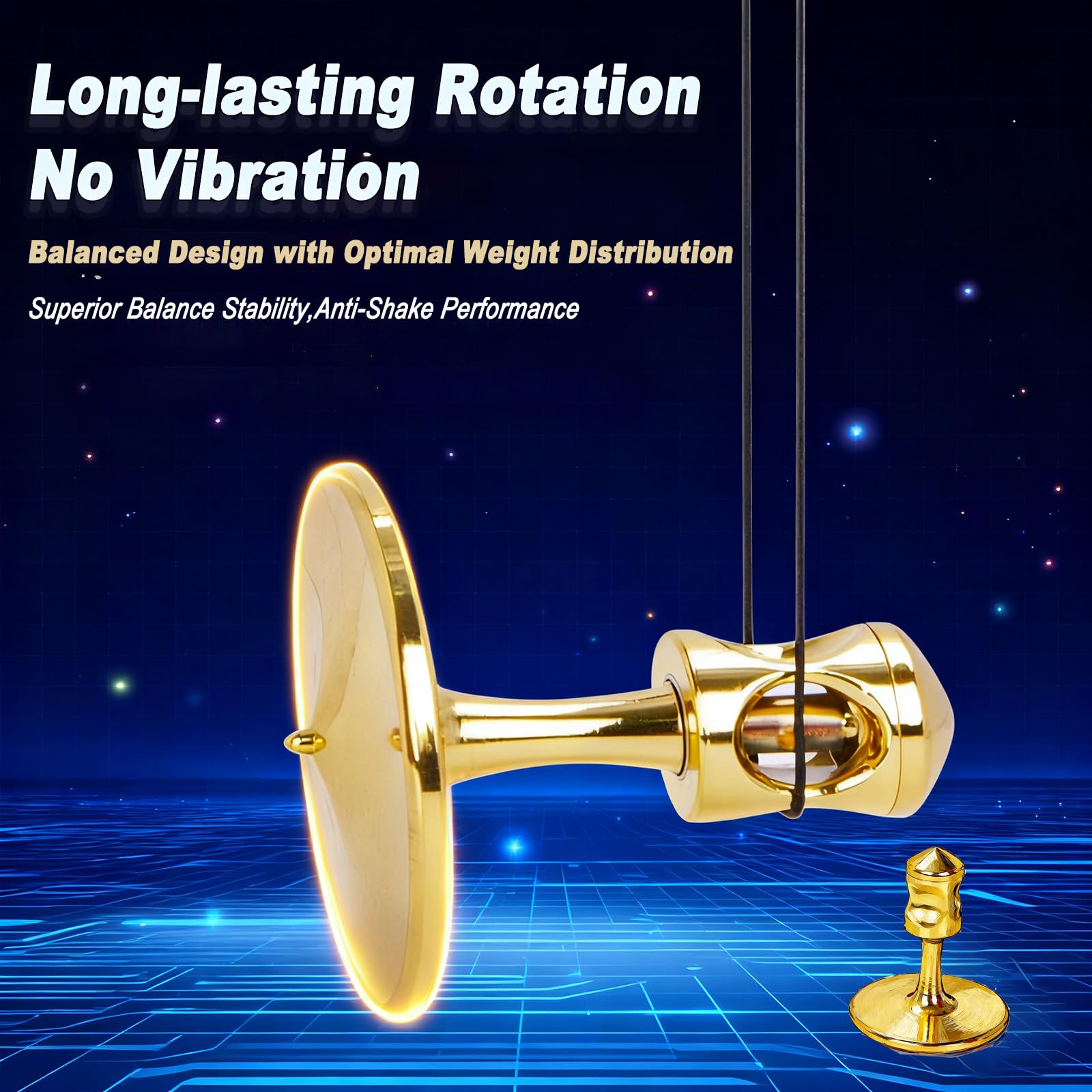 Metal Gyroscope, Champagne Gold, Medium Size