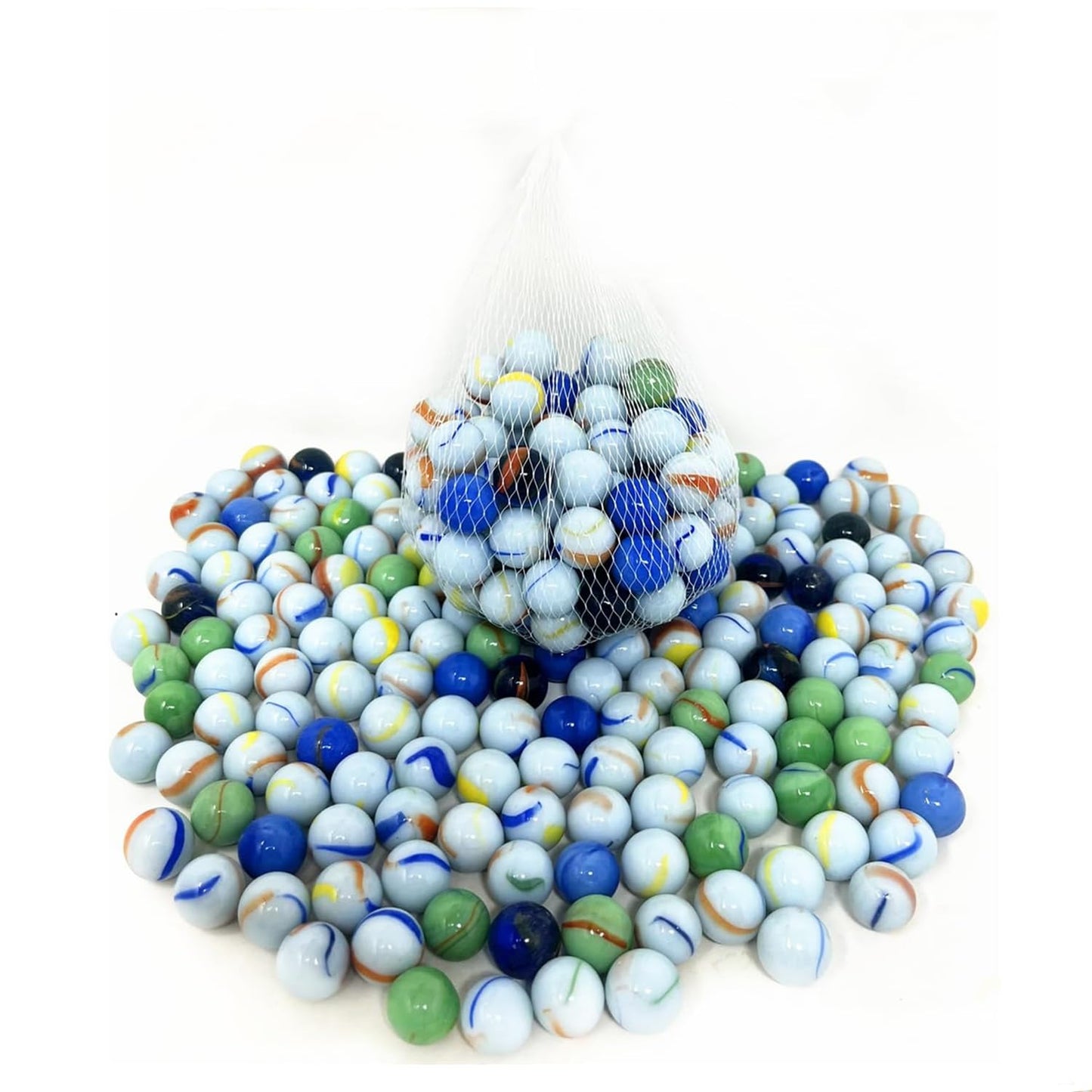 TSY TOOL 2500 Count Bulk Beautiful Premium Player Glass Marble, 5/8" in Bulk, Shooters Sling Shot Ammo for Children Wholesale Lot (25 Bags)