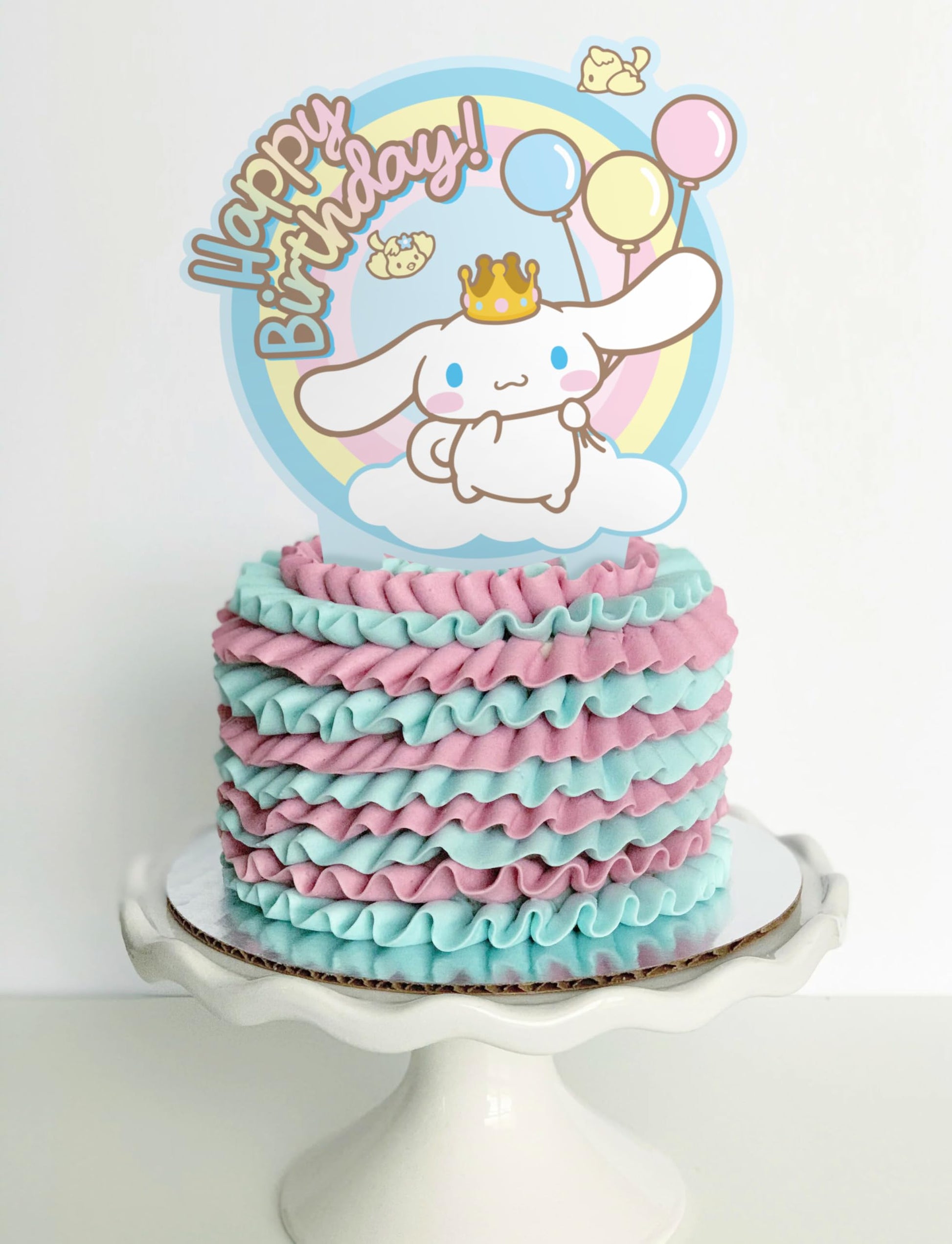 Cinnamon Roll Cake Topper Girls Kids Birthday Melody Kitty Party Decor
