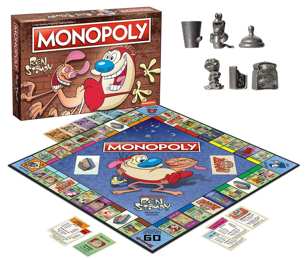 Monopoly Ren & Stimpy Board Game | Based on The Nickelodeon Series Ren & Stimpy | Officially Licensed Ren & Stimpy Merchandise | Themed Classic