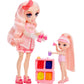 Rainbow High Littles Pool Day Playset + Small Doll (Pink 5.5”), Pool with Rainbow Slide, Accessories, Smoothie Stand, Kids Gift Ages 4+