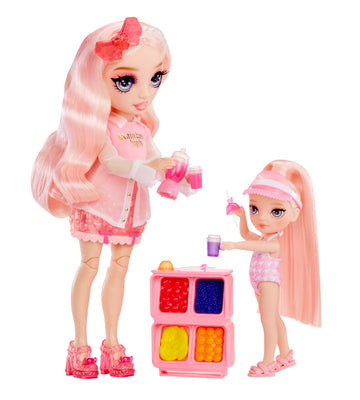 Rainbow High Littles Pool Day Playset + Small Doll (Pink 5.5”), Pool with Rainbow Slide, Accessories, Smoothie Stand, Kids Gift Ages 4+