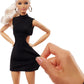 Barbie Basics Model 02 Collector Doll with Blonde Hair, Black Mini Dress & Gladiator Boots, Universal-fit Fashions, Posable Body & Swappable Doll Head