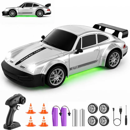 MOCOMI RC Drift Car 1:24 Scale, 4WD Remote Control Car with LED Lights 20KM/H High Speed, Dual-Mode Racing & Drifting Toy Car with 2 Batteries, Gift